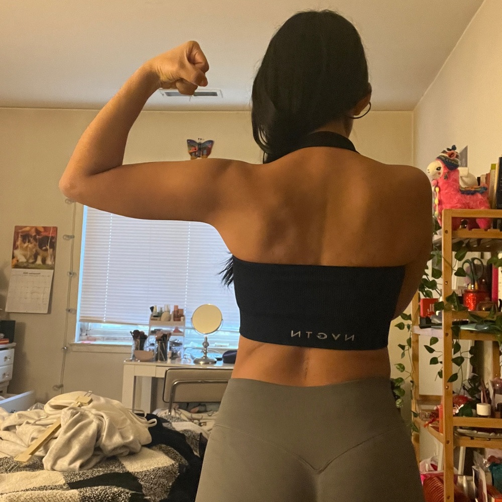 NVGTN Black Halter Sports Bra